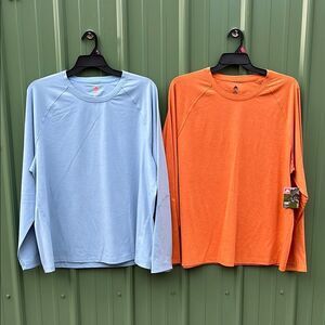 Men's Merino Wool Blend Long Sleeve T-Shirts With UPF50+ 2-Pack Size 2XL